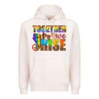 Pale Pink Western LGBTQ+ Together We Rise Premium Hoodie - BundleAndBundleShop