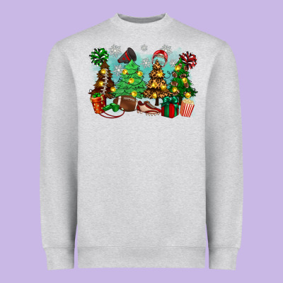 Christmas Trees With Football Heavyweight Sweatshirt Designed By Zillion Design Studio