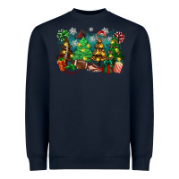 Navy christmas trees with football Heavyweight Sweatshirt - Zillion Design Studio
