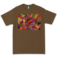 Cacao mardi gras crawfısh leopard wood and glitter background Premium Tee - Artiststas