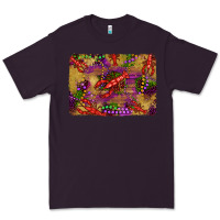 Plum mardi gras crawfısh leopard wood and glitter background Premium Tee - Artiststas
