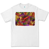 White mardi gras crawfısh leopard wood and glitter background Premium Tee - Artiststas