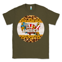 Army Green god bless america round coaster Classic Tee - HRA Design Shop