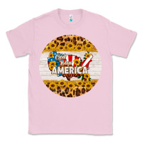 Bubblegum Pink god bless america round coaster Classic Tee - HRA Design Shop