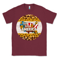Burgundy god bless america round coaster Classic Tee - HRA Design Shop
