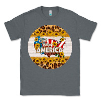 Charcoal Heather god bless america round coaster Classic Tee - HRA Design Shop