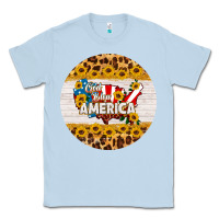 Dusty Blue god bless america round coaster Classic Tee - HRA Design Shop