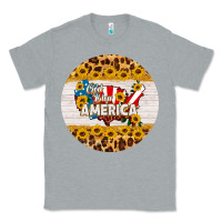 Heather Grey god bless america round coaster Classic Tee - HRA Design Shop