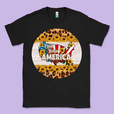 God Bless America Round Coaster Classic Tee Designed By Hra Design Shop