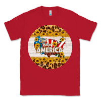 Red god bless america round coaster Classic Tee - HRA Design Shop