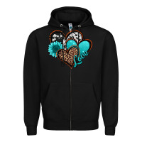 Black love turquoise hearts Zipper Hoodie - Jasminsmagicworld