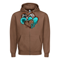 Chestnut love turquoise hearts Zipper Hoodie - Jasminsmagicworld