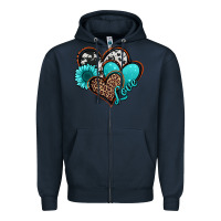 Navy love turquoise hearts Zipper Hoodie - Jasminsmagicworld