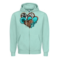Seafoam love turquoise hearts Zipper Hoodie - Jasminsmagicworld