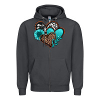 Smoke love turquoise hearts Zipper Hoodie - Jasminsmagicworld