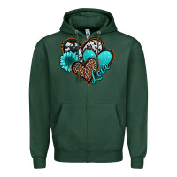 Sports Green love turquoise hearts Zipper Hoodie - Jasminsmagicworld