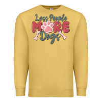 Antique Gold less people more dogs Premium Sweatshirt - MaliasSmallBusiness