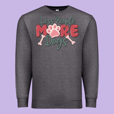 Less People More Dogs Premium Sweatshirt Designed By Maliassmallbusiness