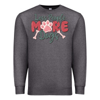 Charcoal Heather less people more dogs Premium Sweatshirt - MaliasSmallBusiness