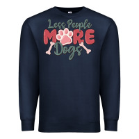 Navy less people more dogs Premium Sweatshirt - MaliasSmallBusiness
