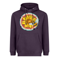 Plum bee and sunflower Heavyweight Hoodie - MaliasSmallBusiness