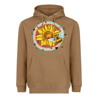 Toasted Coconut bee and sunflower Heavyweight Hoodie - MaliasSmallBusiness