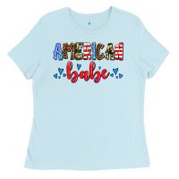 Baby Blue American babe Ladies Tee - AdoDesignShop