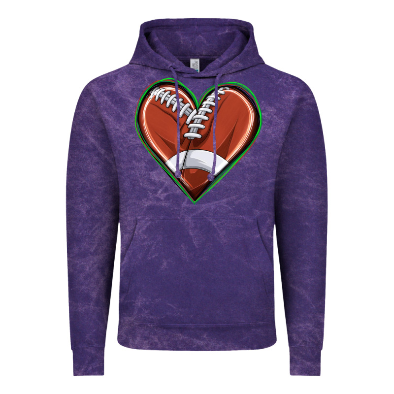 Football Heart Vintage Hoodie by texasbilliewilder | Teevron