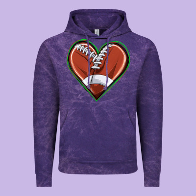 Football Heart Vintage Hoodie Designed By Texasbilliewilder