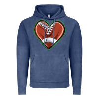 Vintage Denim football heart Vintage Hoodie - texasbilliewilder