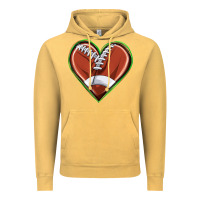 Vintage Mustard football heart Vintage Hoodie - texasbilliewilder