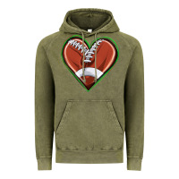 Vintage Olive football heart Vintage Hoodie - texasbilliewilder
