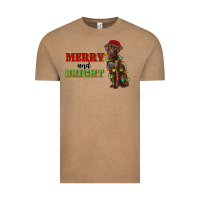Vintage Coffee merry and bright labrador Vintage Tee - RanaPortraitStore