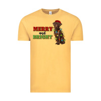 Vintage Mustard merry and bright labrador Vintage Tee - RanaPortraitStore