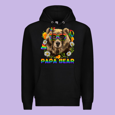 Papa Bear Pride Lgbtq+ Premium Hoodie Designed By Bundleandbundleshop