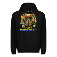 Black Papa Bear Pride LGBTQ+ Premium Hoodie - BundleAndBundleShop