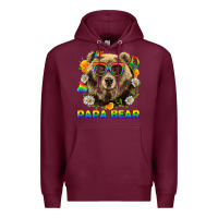 Burgundy Papa Bear Pride LGBTQ+ Premium Hoodie - BundleAndBundleShop