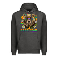 Charcoal Heather Papa Bear Pride LGBTQ+ Premium Hoodie - BundleAndBundleShop