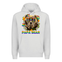 Dove Grey Papa Bear Pride LGBTQ+ Premium Hoodie - BundleAndBundleShop