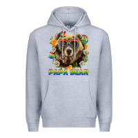 Heather Grey Papa Bear Pride LGBTQ+ Premium Hoodie - BundleAndBundleShop