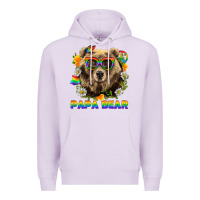 Lilac Papa Bear Pride LGBTQ+ Premium Hoodie - BundleAndBundleShop