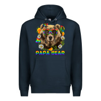 Navy Papa Bear Pride LGBTQ+ Premium Hoodie - BundleAndBundleShop