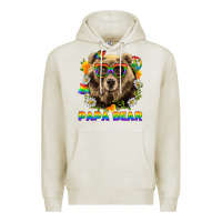 Oatmeal Heather Papa Bear Pride LGBTQ+ Premium Hoodie - BundleAndBundleShop