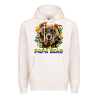 Pale Pink Papa Bear Pride LGBTQ+ Premium Hoodie - BundleAndBundleShop