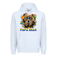 White Papa Bear Pride LGBTQ+ Premium Hoodie - BundleAndBundleShop