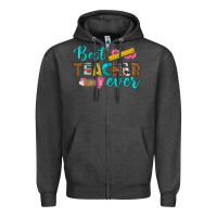 Charcoal Heather best teacher ever Zipper Hoodie - BundleAndBundleShop