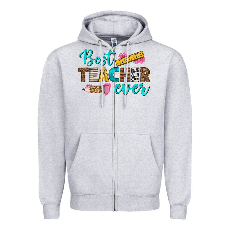 Best Teacher Ever Zipper Hoodie by BundleAndBundleShop | Teevron
