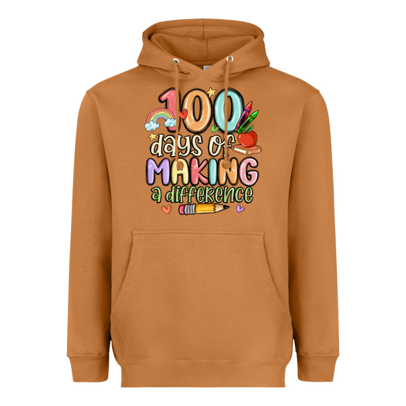 100 Days Of Making A Difference Heavyweight Hoodie by MaliasSmallBusiness | Teevron