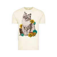 Vintage Arctic siberian cat sunflower and gemstone Vintage Tee - texasbilliewilder