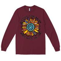 Burgundy blessed is the nation whose god is the lord Long Sleeve Tee - CowhideDigitalArt